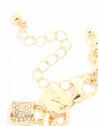 Gold Diamante Watch & Chilli Charm Bracelet - link has visual effect only