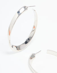 Silver Twisted Hoop Earrings - link has visual effect only