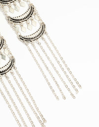 Antique Silver Triple Layered Drop Earrings - link has visual effect only