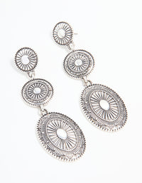 Antique Silver Boho Drop Earrings - link has visual effect only