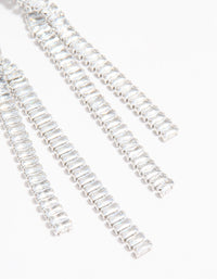 Silver Cubic Zirconia Crossover Drop Earrings - link has visual effect only