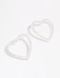 Silver Cubic Zirconia Heart Stud Earrings - link has visual effect only