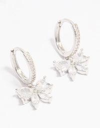 Silver Cubic Zirconia Butterfly Huggie Earrings - link has visual effect only