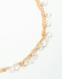 Gold Cubic Zirconia Charm Necklace - link has visual effect only