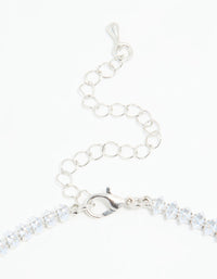 Silver Cubic Zirconia Navette Necklace & Earrings Set - link has visual effect only