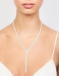 Silver Cubic Zirconia Graduating Y-Necklace - link has visual effect only