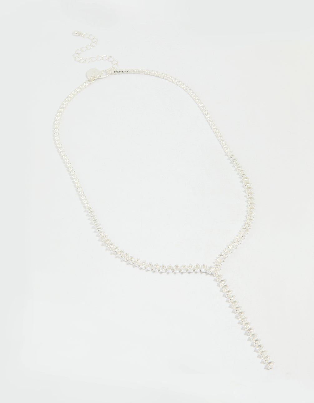 Silver Cubic Zirconia Graduating Y-Necklace