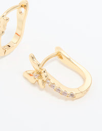 Gold Plated Cubic Zirconia Mini Butterfly Huggie Earrings - link has visual effect only