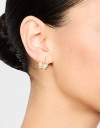 Gold Plated Cubic Zirconia Butterfly Huggie Earrings - link has visual effect only