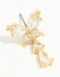 Gold Plated Cubic Zirconia Butterfly Teardrop Earrings - link has visual effect only