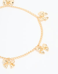 Gold Plated Diamante Mini Bow Charm Bracelet - link has visual effect only