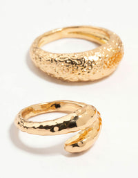 Gold Acrylic Bubble Stacking Rings 5-Pack - link has visual effect only