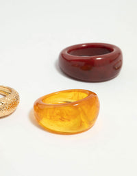 Gold Acrylic Bubble Stacking Rings 5-Pack - link has visual effect only