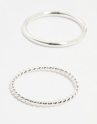 Silver Thick Simple Stacking Rings 12-Pack - link has visual effect only