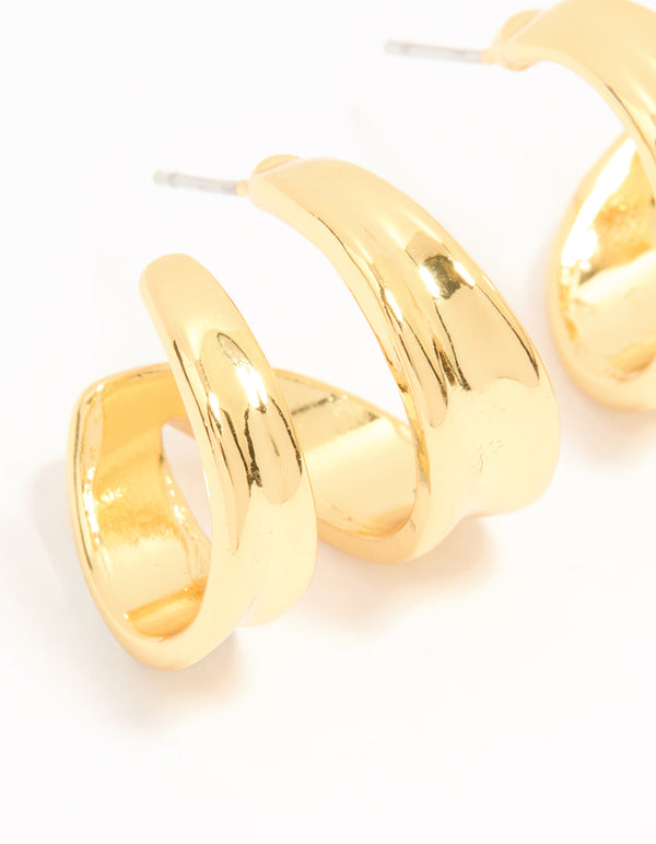 Gold Plated Double Hoop Earrings