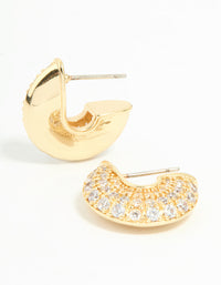 Gold Plated Cubic Zirconia Mini Hoop Earrings - link has visual effect only