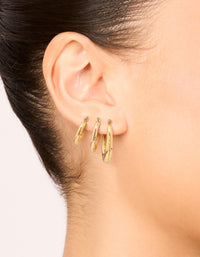 Gold Plated Oval Hoops 3-Pack - link has visual effect only