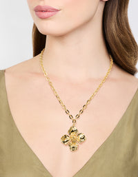 Gold Plated Flower Pendant Necklace - link has visual effect only
