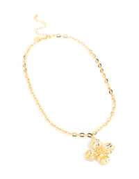 Gold Plated Flower Pendant Necklace - link has visual effect only