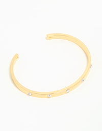 Gold Plated Diamante Wrist Cuff - link has visual effect only