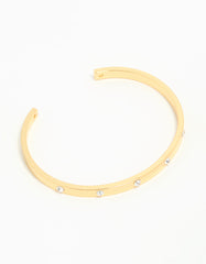 Gold Plated Diamante Wrist Cuff