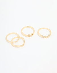 Gold Plated Organic Wave Stacking Rings 4-Pack - link has visual effect only