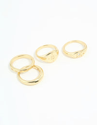 Gold Plated Compass & Star Stacking Rings 4-Pack - link has visual effect only