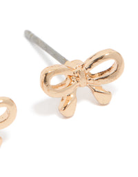 Gold Petite Bow Stud Earrings - link has visual effect only