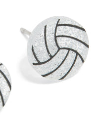 Silver Netball Stud Earrings - link has visual effect only