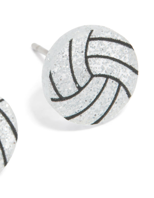 Silver Netball Stud Earrings
