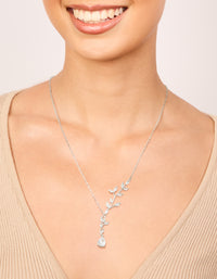Silver Cubic Zirconia Vine Pear Necklace - link has visual effect only