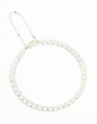 Silver Cubic Zirconia Tennis Bracelet - link has visual effect only