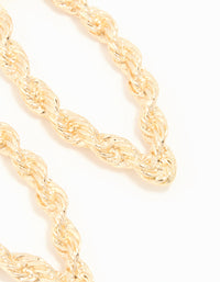 Gold Twisted Rope Drop Earrings - link has visual effect only