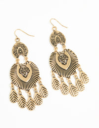 Antique Gold Dreamcatcher Drop Earrings - link has visual effect only