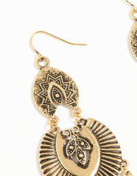 Antique Gold Dreamcatcher Drop Earrings - link has visual effect only