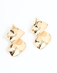 Gold Large Swirl Stud Earrings - link has visual effect only