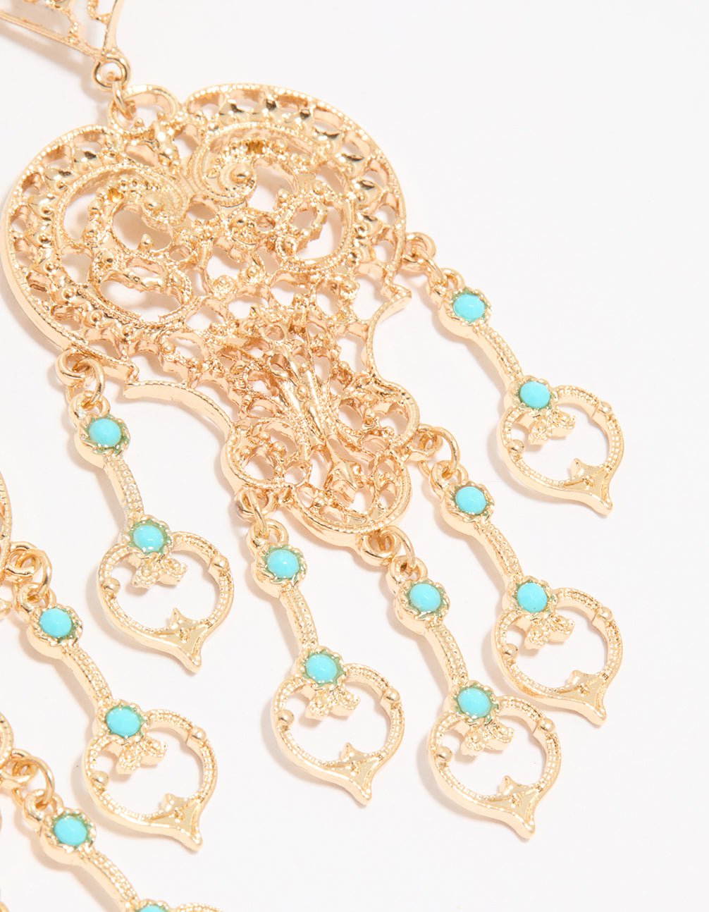 Gold Large Heart Drop Earrings