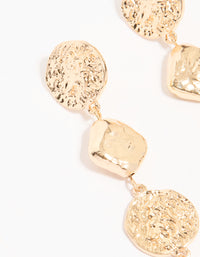 Gold Pearl Hammered Drop Earrings - link has visual effect only