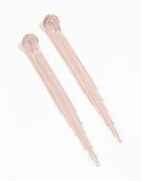 Gold Pink Waterfall Cut Chain Earrings - link has visual effect only