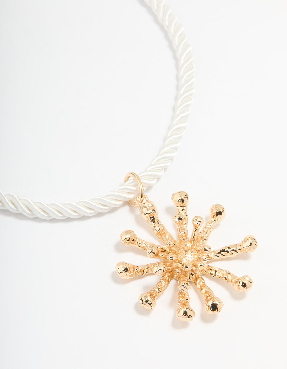 Cream Rope Coral Pendant Necklace