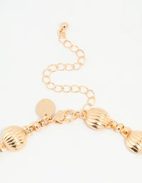 Gold Textured Ribbed Circle Choker Necklace - link has visual effect only