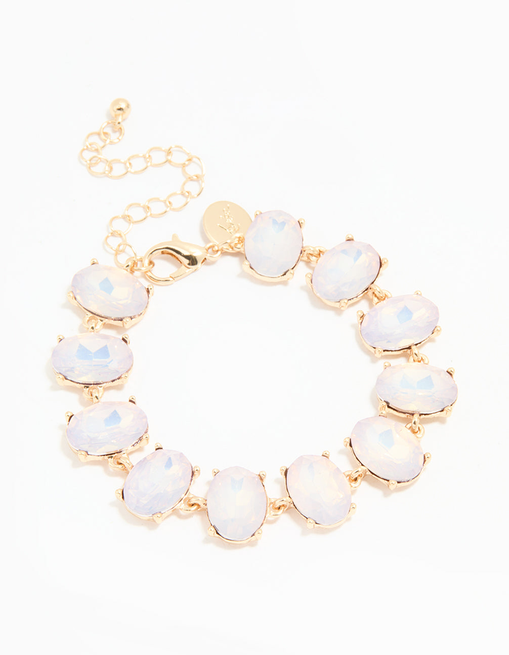 Gold Diamante Iridescent Oval Bracelet