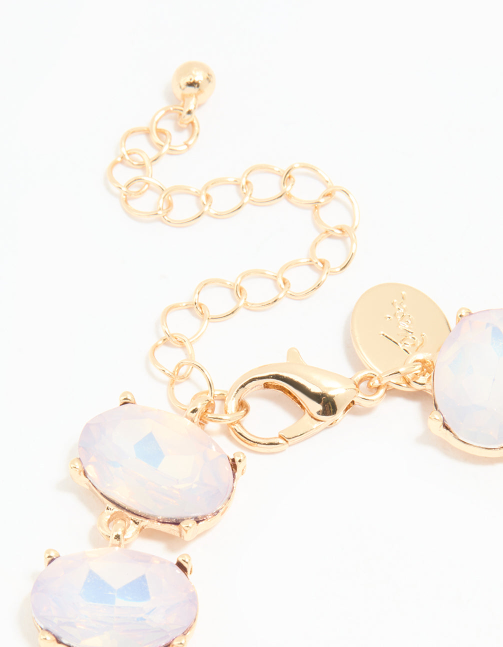 Gold Diamante Iridescent Oval Bracelet