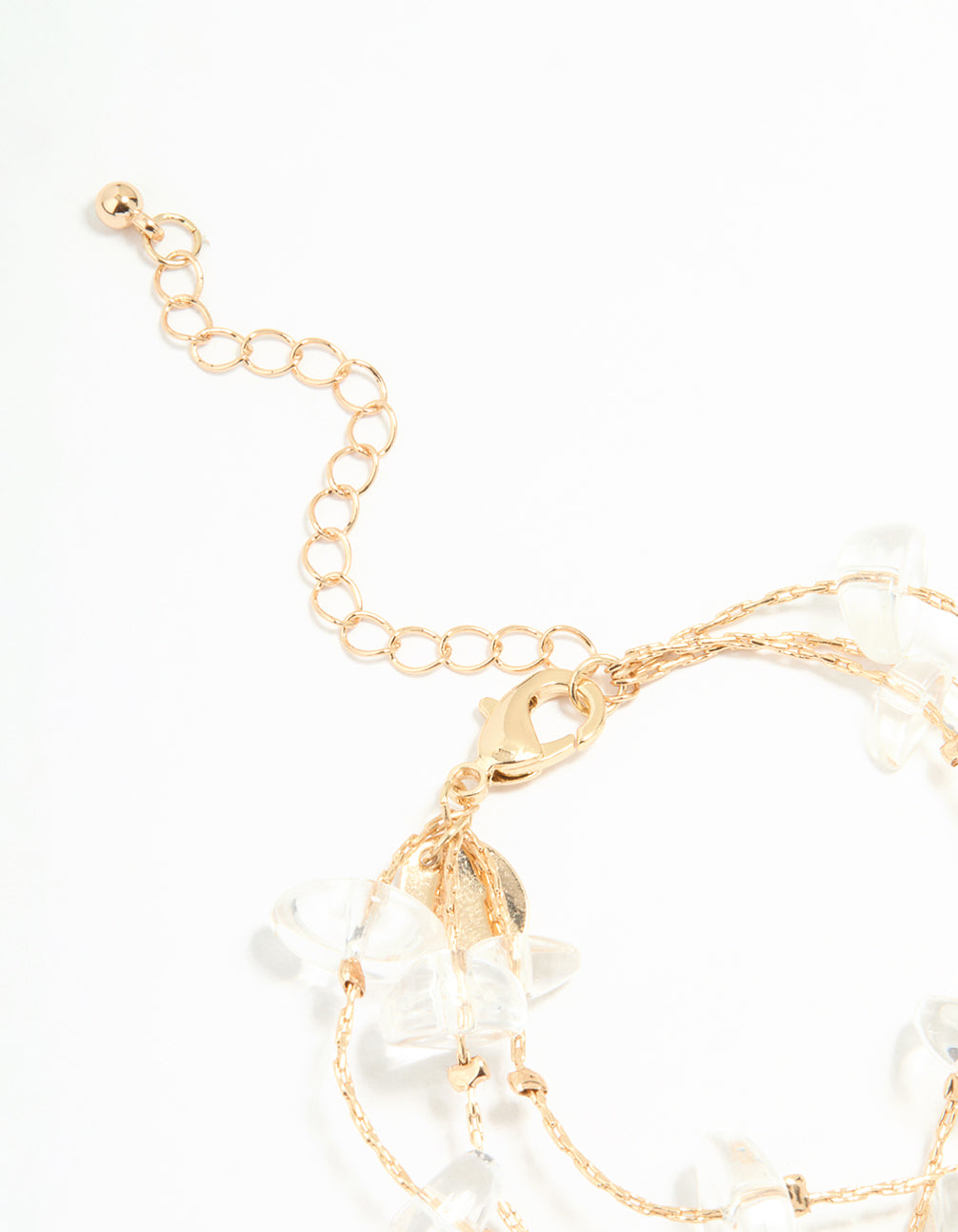 Gold Mixed Stone Chip Layered Bracelet