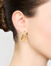 Gold Vine Wide Hoop Earrings - link has visual effect only