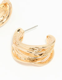 Gold Vine Wide Hoop Earrings - link has visual effect only