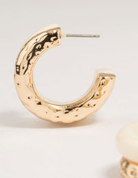 Gold Acrylic Hammered Layered Hoop Earrings - link has visual effect only