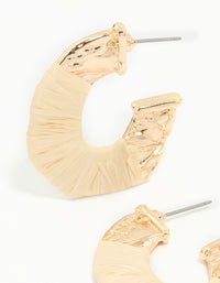 Gold Wrapped Thin C Hoop Earrings - link has visual effect only