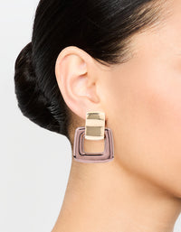 Gold Large Doorknocker Stud Earrings - link has visual effect only