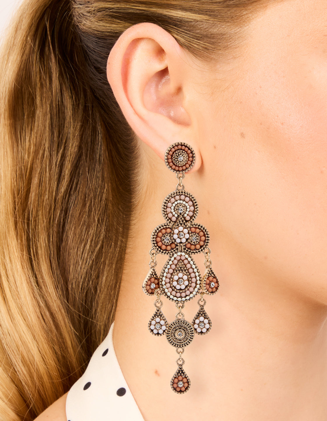 Gold Beaded Bug Seed Earrings